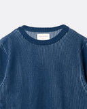 Hamish Ribbed Jumper in blue, detail view