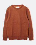 Far Afield Hamish Ribbed Jumper in rust, front view