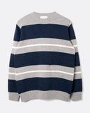 Far Afield Combin Stripe Jumper in grey, front view