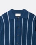 Terson Herringbone Knit Shirt, close-up of the collar and structured stripe pattern