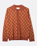 Far Afield Lok Kala Knit Shirt in rust, front view