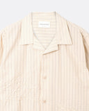 Gurans Veloso Shirt in tan, collar and construction detail