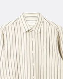 Pennon Stripe Shirt in stone, collar and construction detail