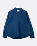 Far Afield Half-Zip Day Shirt in blue, front view