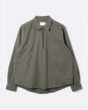 Far Afield Half-Zip Day Shirt in green, front view