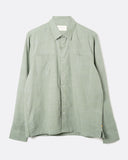 Far Afield Bangdel Check Two-Pocket Shirt in aqua grey, front view