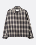 Far Afield Kali Check Busey Shirt in dark grey, front view