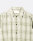 Kali Check Busey Shirt in light green, collar and construction detail