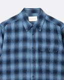 Mustang Check Larry Shirt in blue, collar and construction detail