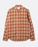 Far Afield Mustang Check Larry Shirt in brown, front view