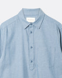 Pop Over Day Shirt in light blue, collar and construction detail