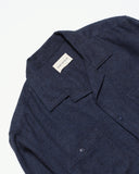 Overshirts · Hiro Shirt - Insignia Blue Brushed Herringbone Cotton