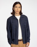 Overshirts · Hiro Shirt - Insignia Blue Brushed Herringbone Cotton