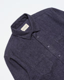 Overshirts · Classic Two Pocket Shirt - Silver Blue Brushed Herringbone Cotton
