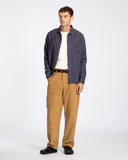 Overshirts · Classic Two Pocket Shirt - Silver Blue Brushed Herringbone Cotton