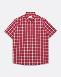 Check Shirts · Classic Short Sleeve Shirt - Pink Ribbed Seersucker Check