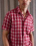 Check Shirts · Classic Short Sleeve Shirt - Pink Ribbed Seersucker Check