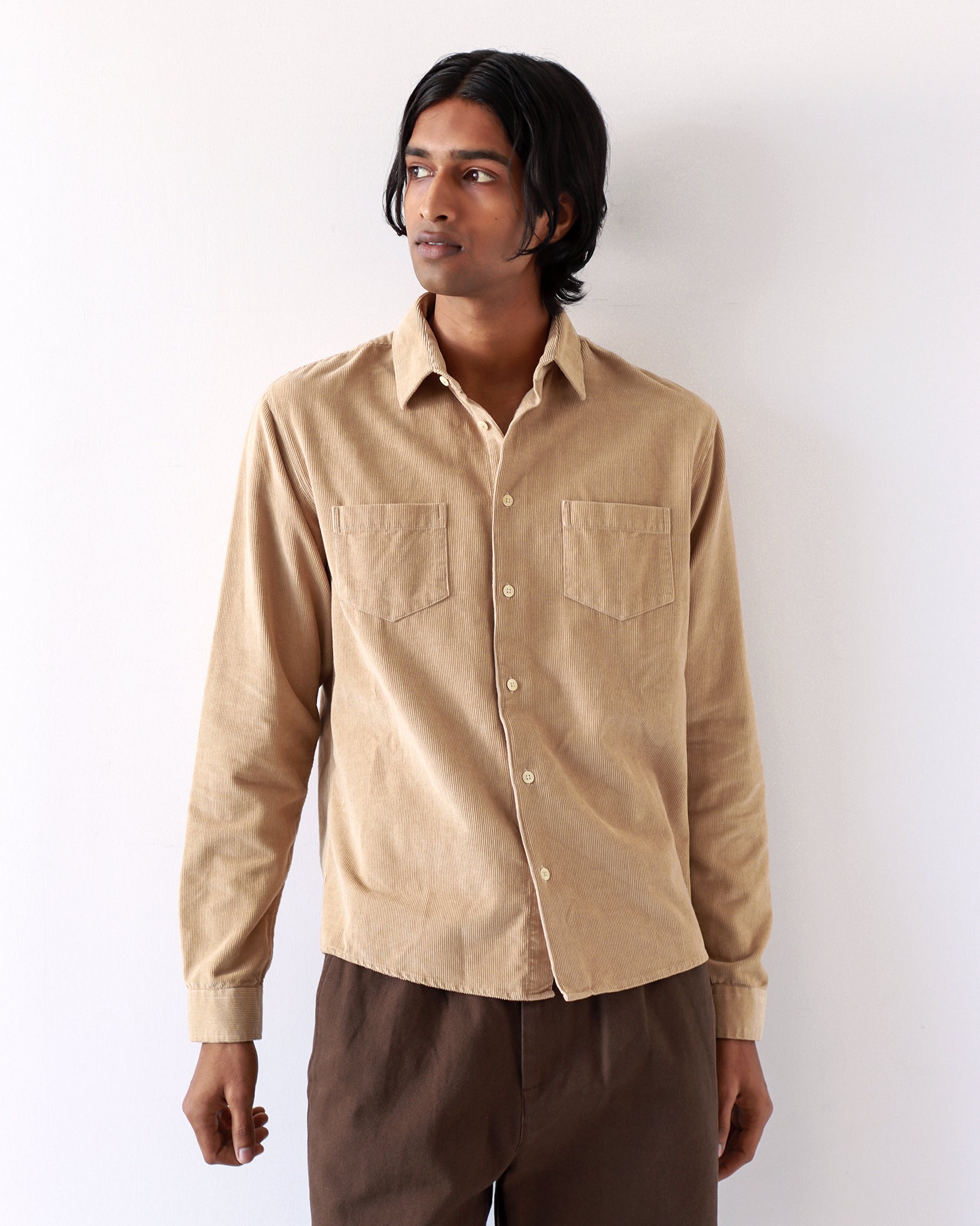【2plan】Delon Pocket Corduroy Shirt Two Pocket Shirt - Cornstalk Corduroy – Far Afield