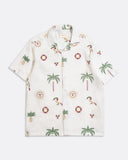 Patterned Shirts · Stachio Shirt - Tropical Embroidery Snow White