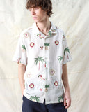 Patterned Shirts · Stachio Shirt - Tropical Embroidery Snow White