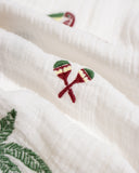 Patterned Shirts · Stachio Shirt - Tropical Embroidery Snow White