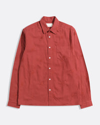 Shirts · Embroidered Abstract Flower Shirt - Red