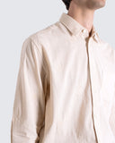 Shirts · Embroidered Abstract Flower Shirt - Stone