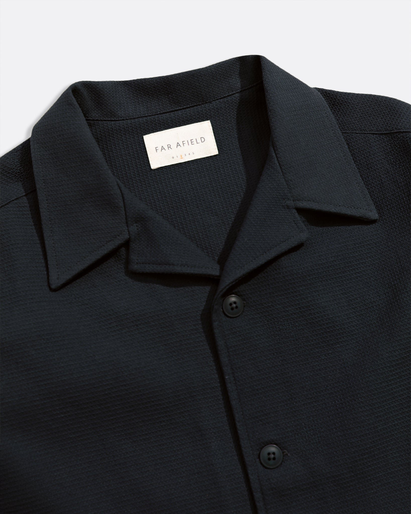 Veloso Waffle Shirt Navy – Textured Cotton Overshirt | Far Afield