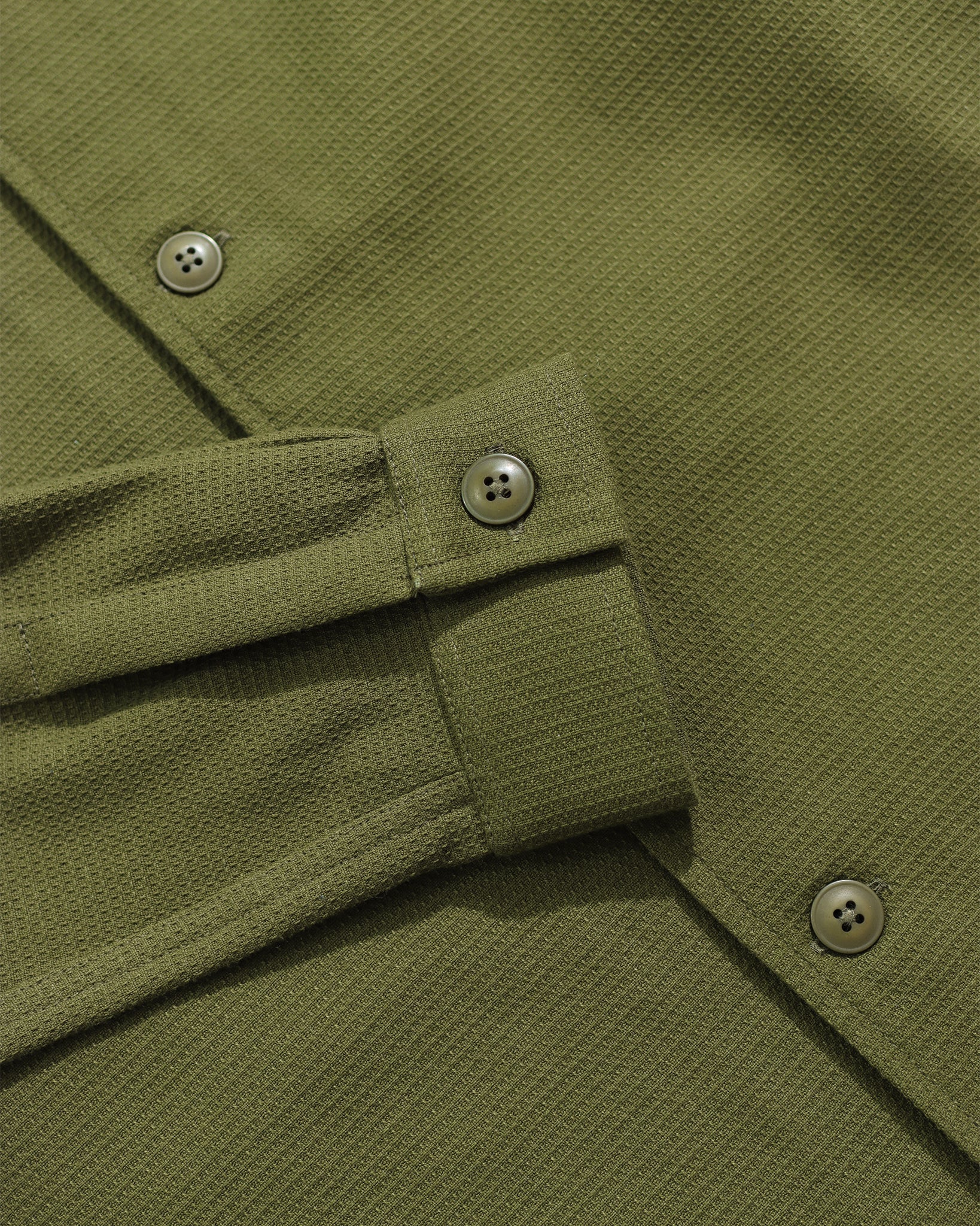 Veloso Waffle Shirt Green – Textured Cotton Overshirt | Far Afield