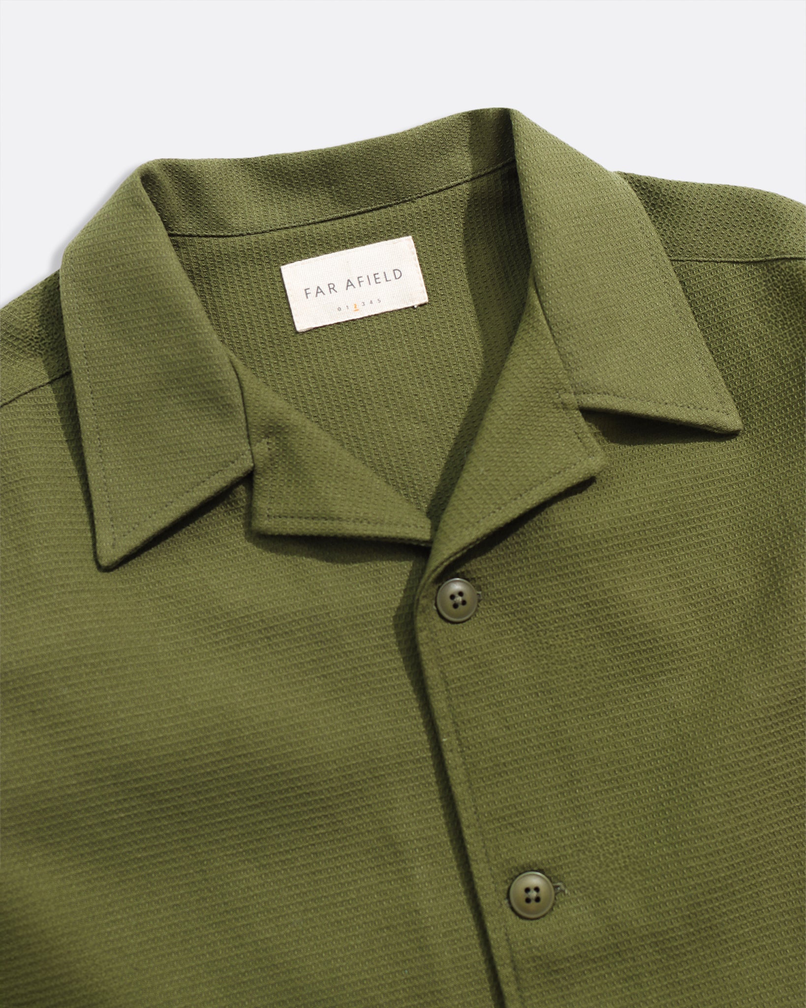 Veloso Waffle Shirt Green – Textured Cotton Overshirt | Far Afield