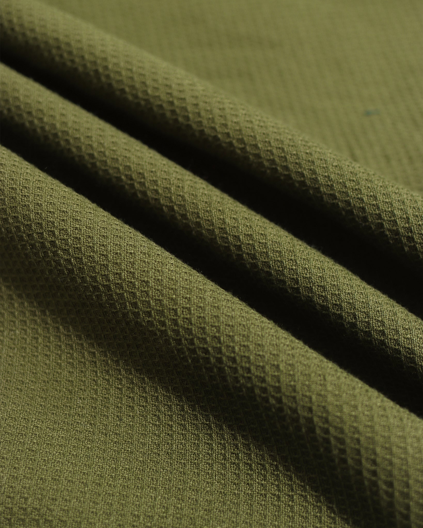 Veloso Waffle Shirt Green – Textured Cotton Overshirt | Far Afield