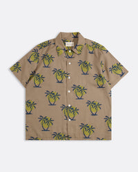 Short-Sleeve Shirt · Busey Golden Palm Shirt Brown