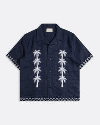 Short-Sleeve Shirt · Veloso Palm Appliqué Shirt Navy