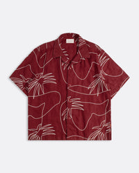 Short-Sleeve Shirt · Veloso Palm Embroidery Shirt Red