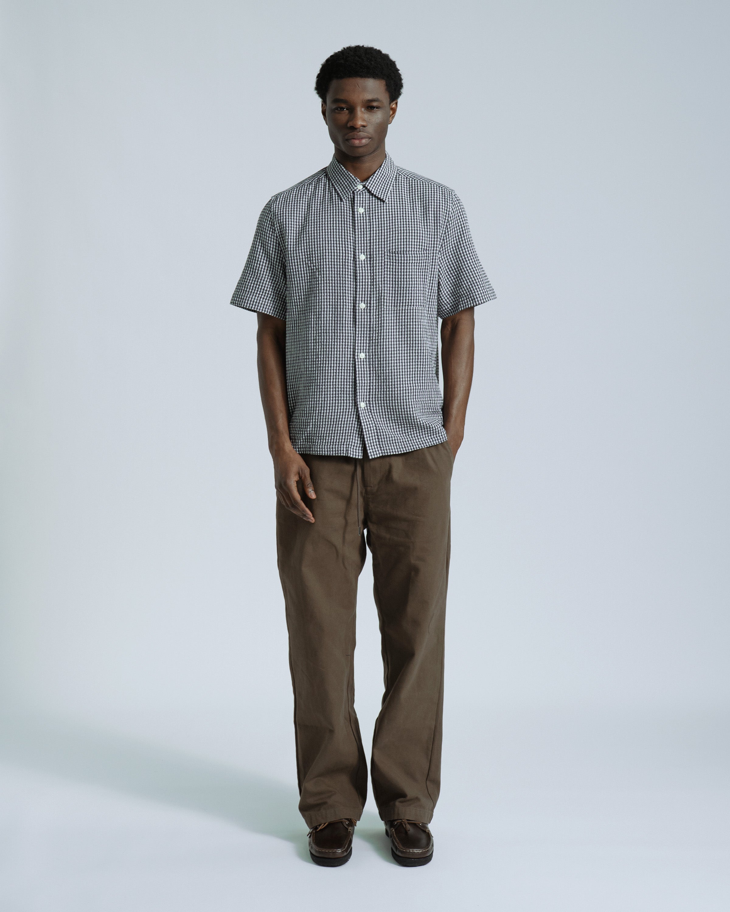 Costa Gingham Shirt Navy · Far Afield