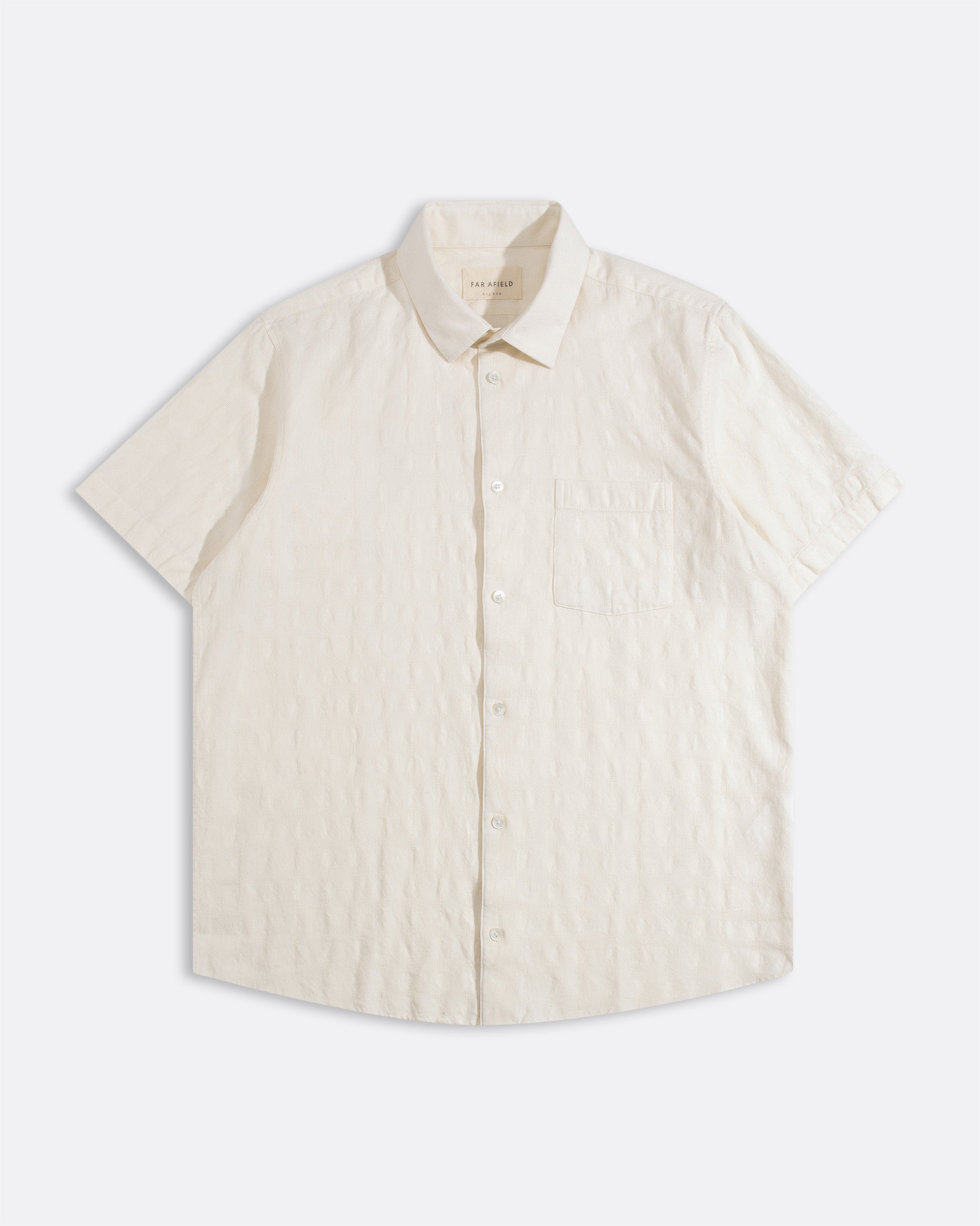 OHOTORO Dobby Shirt 白　S オオトロ Textured Tonal Dobby Shirt White · Far Afield