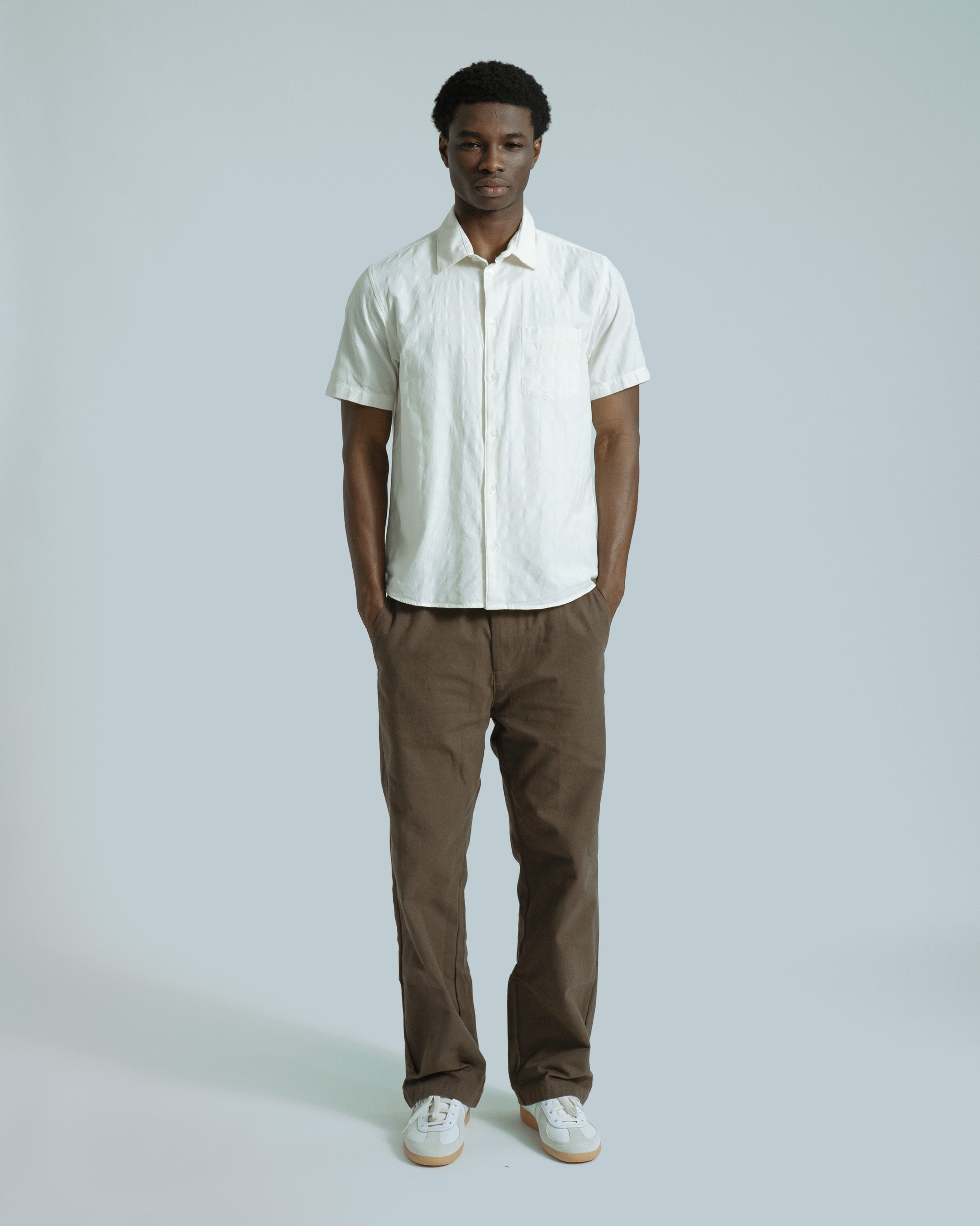 Textured Tonal Dobby Shirt White · Far Afield