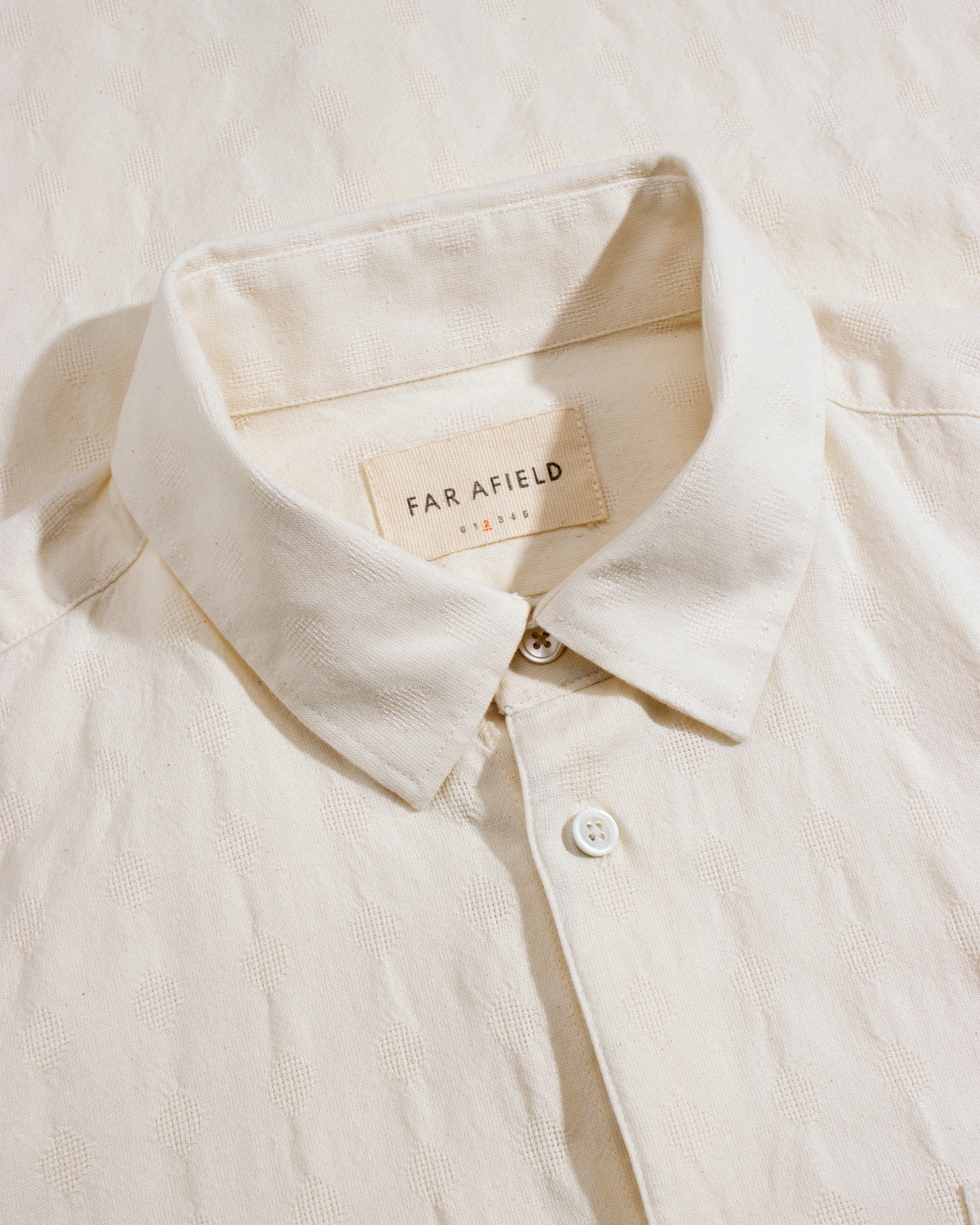 Textured Tonal Dobby Shirt White · Far Afield