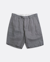 Shorts · Double Pleated Short - Charcoal Grey