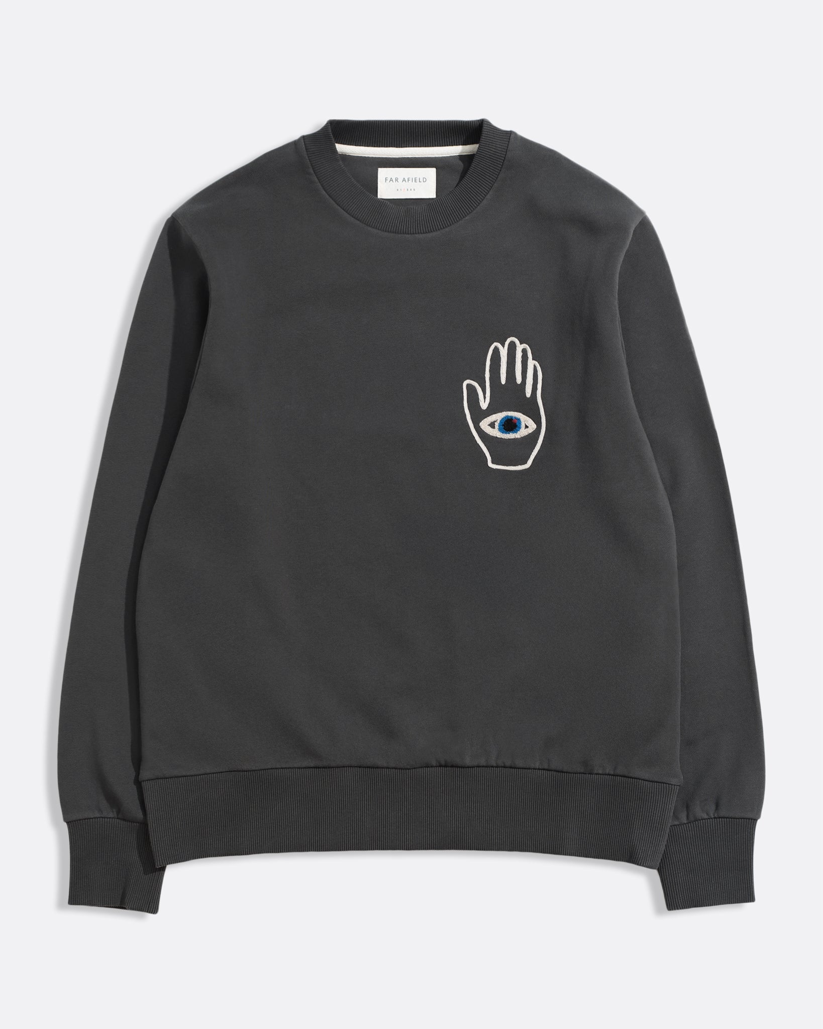 トップス Ophrys: i to eye Sweatshirt Hand and Eye Sweatshirt – Organic Cotton Crewneck with Embroidery