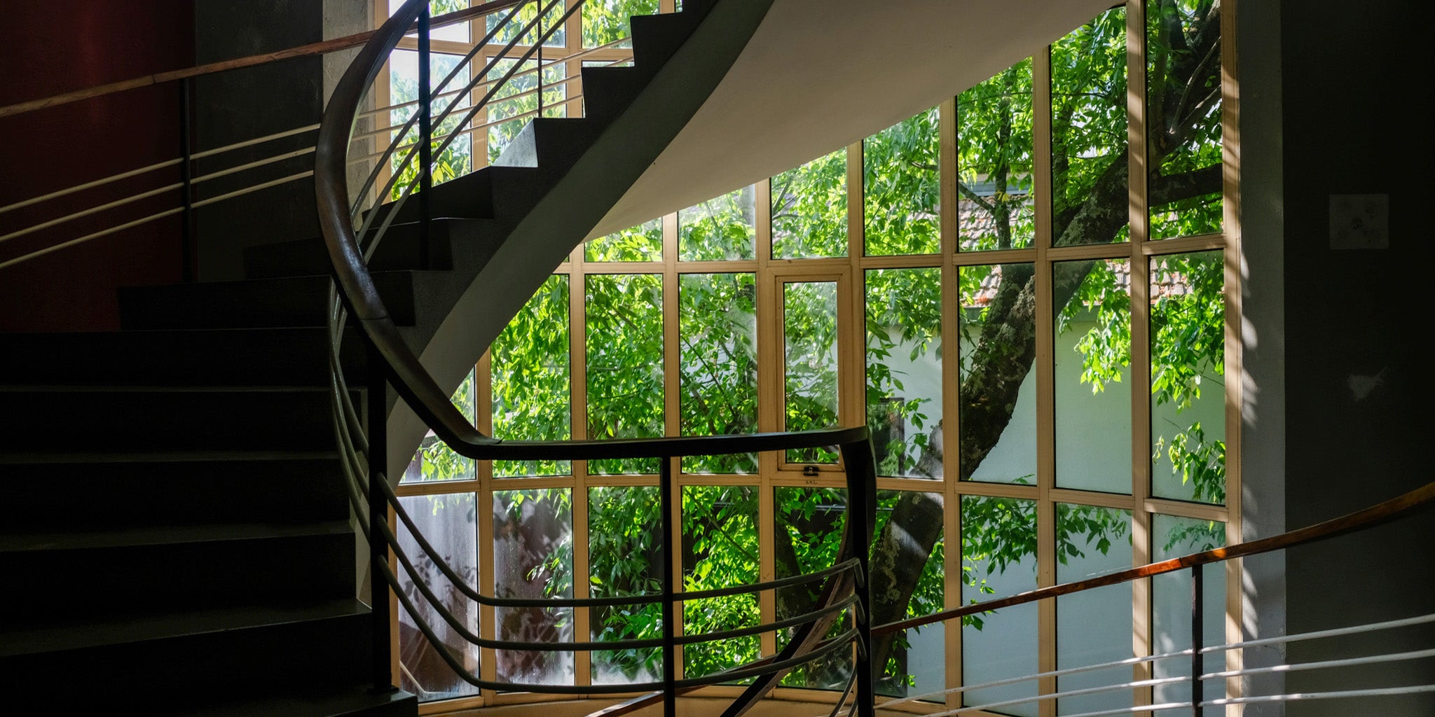 AW25 - BTS: curved stair and gridded window; light study on location.