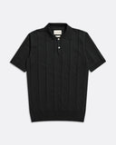 Knitted Polos · Jacobs Punched Stripe Polo - Black