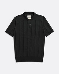 Knitted Polos · Jacobs Punched Stripe Polo - Black