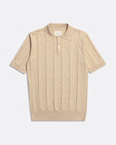 Knitted Polos · Jacobs Punched Stripe Polo - Peyote Sand