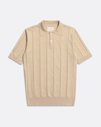 Knitted Polos · Jacobs Punched Stripe Polo - Peyote Sand