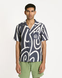 Short Sleeve Shirts · Selleck Shirt - Swirls Print Blue Night