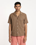Short Sleeve Shirts · Selleck Shirt - Picchi Stripe Desert Palm Brown
