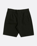 Knee-length Shorts · Double Pleated Short - Textured Weave Black